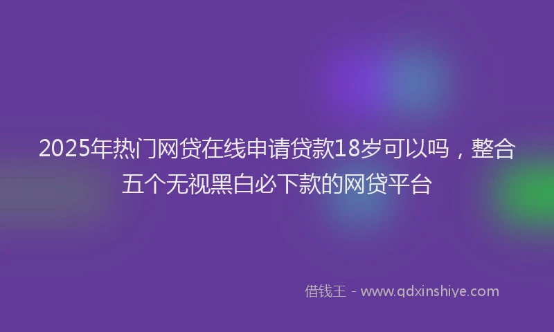 2025年热门网贷在线申请贷款18岁可以吗，整合五个无视黑白必下款的网贷平台