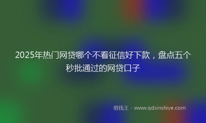 2025年热门网贷哪个不看征信好下款，盘点五个秒批通过的网贷口子