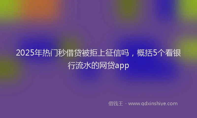 2025年热门秒借贷被拒上征信吗，概括5个看银行流水的网贷app