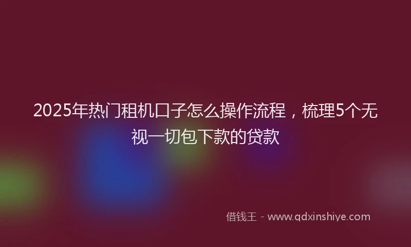 2025年热门租机口子怎么操作流程，梳理5个无视一切包下款的贷款