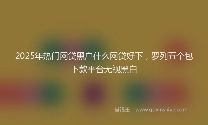 2025年热门网贷黑户什么网贷好下，罗列五个包下款平台无视黑白