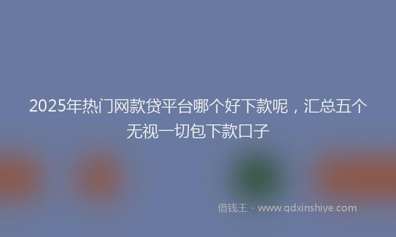 2025年热门网款贷平台哪个好下款呢，汇总五个无视一切包下款口子