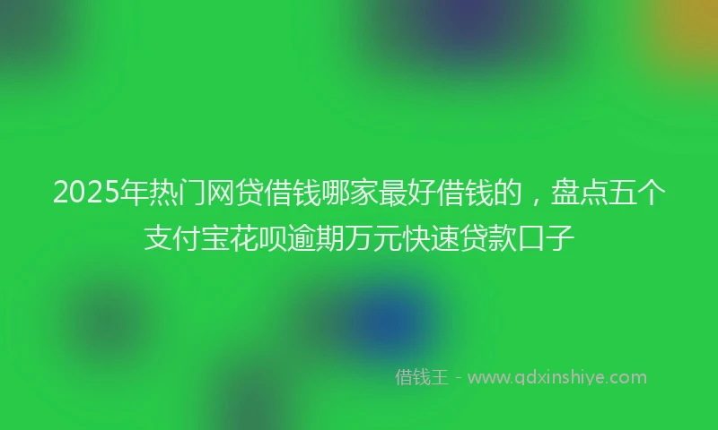 2025年热门网贷借钱哪家最好借钱的，盘点五个支付宝花呗逾期万元快速贷款口子