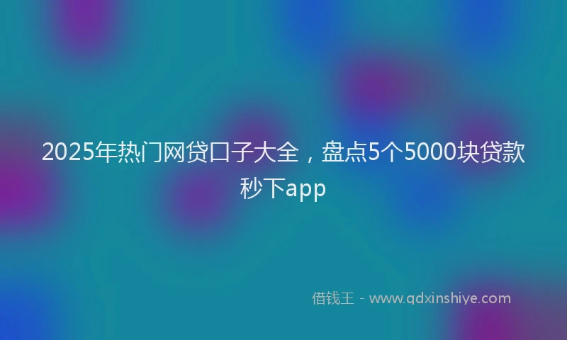 2025年热门网贷口子大全，盘点5个5000块贷款秒下app