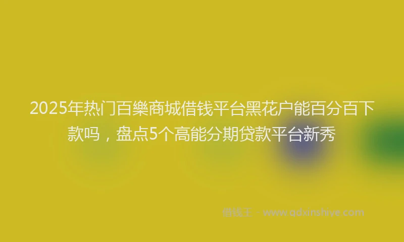 2025年热门百樂商城借钱平台黑花户能百分百下款吗，盘点5个高能分期贷款平台新秀