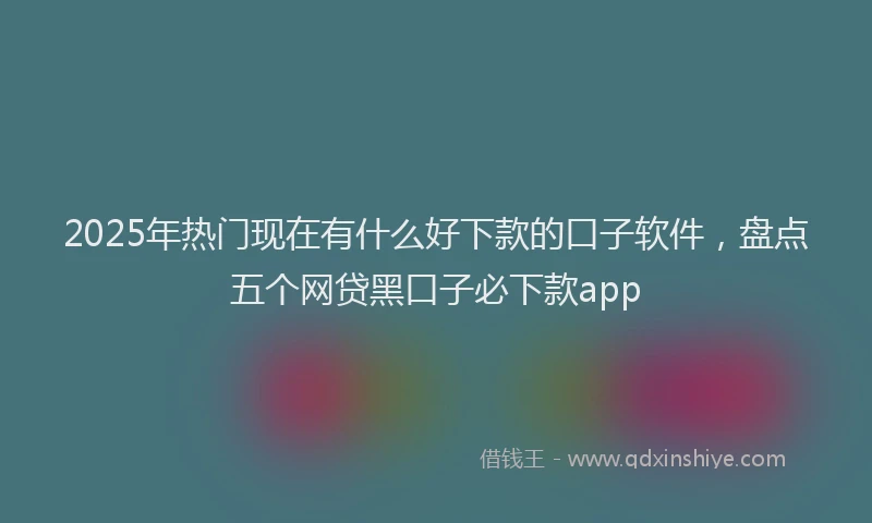 2025年热门现在有什么好下款的口子软件，盘点五个网贷黑口子必下款app