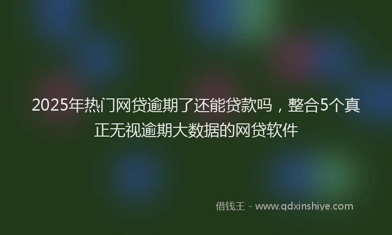 2025年热门网贷逾期了还能贷款吗，整合5个真正无视逾期大数据的网贷软件