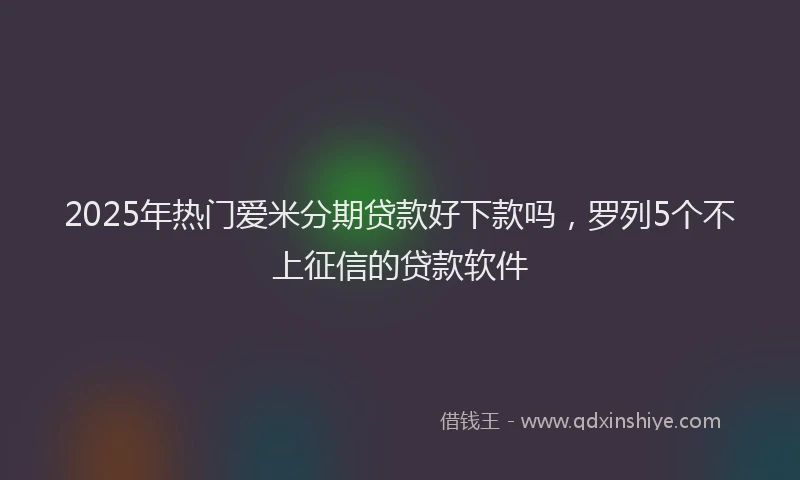 2025年热门爱米分期贷款好下款吗，罗列5个不上征信的贷款软件