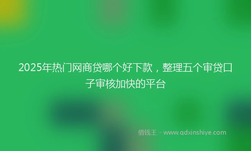 2025年热门网商贷哪个好下款，整理五个审贷口子审核加快的平台