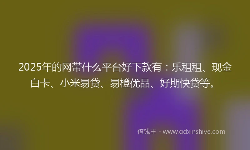 2025年的网带什么平台好下款有：乐租租、现金白卡、小米易贷、易橙优品、好期快贷等。