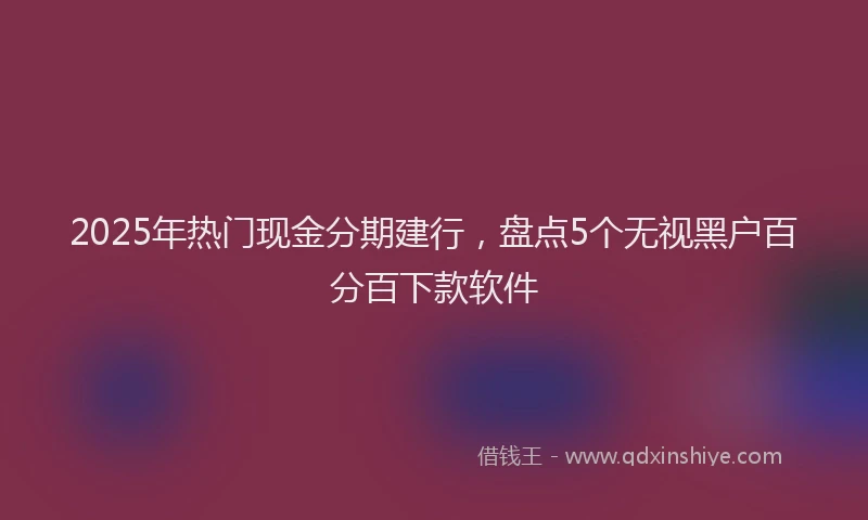 2025年热门现金分期建行，盘点5个无视黑户百分百下款软件