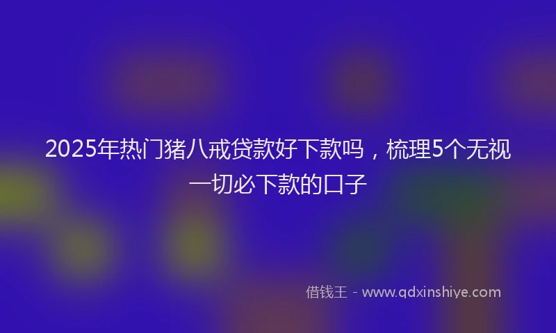 2025年热门猪八戒贷款好下款吗，梳理5个无视一切必下款的口子