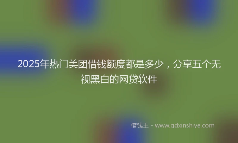 2025年热门美团借钱额度都是多少，分享五个无视黑白的网贷软件