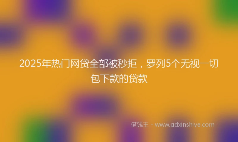 2025年热门网贷全部被秒拒，罗列5个无视一切包下款的贷款
