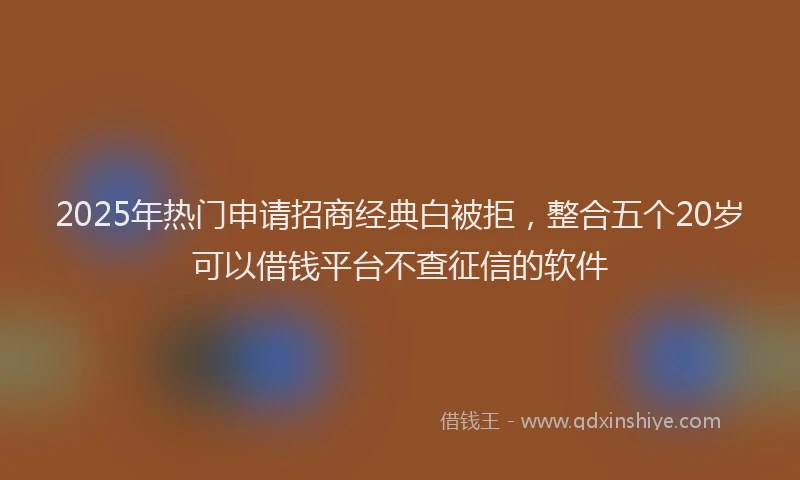 2025年热门申请招商经典白被拒，整合五个20岁可以借钱平台不查征信的软件