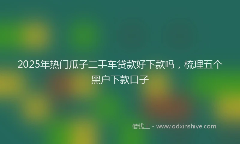 2025年热门瓜子二手车贷款好下款吗，梳理五个黑户下款口子