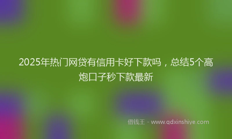 2025年热门网贷有信用卡好下款吗，总结5个高炮口子秒下款最新