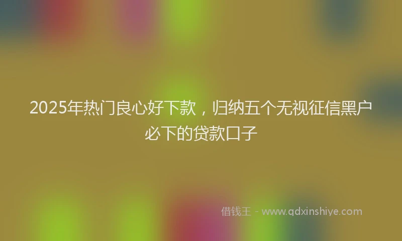 2025年热门良心好下款,归纳五个无视征信黑户必下的贷款口子