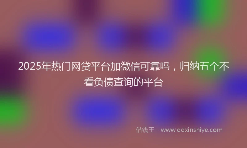 2025年热门网贷平台加微信可靠吗,归纳五个不看负债查询的平台