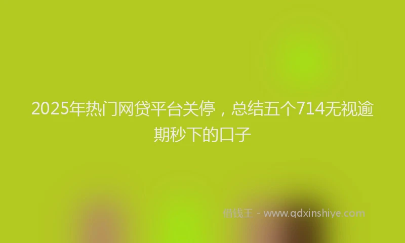 2025年热门网贷平台关停,总结五个714无视逾期秒下的口子