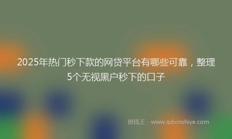 2025年热门秒下款的网贷平台有哪些可靠，整理5个无视黑户秒下的口子