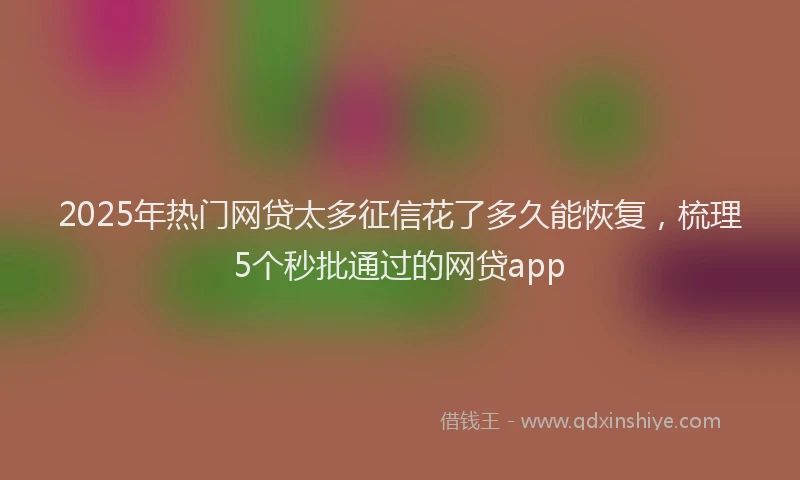 2025年热门网贷太多征信花了多久能恢复,梳理5个秒批通过的网贷app