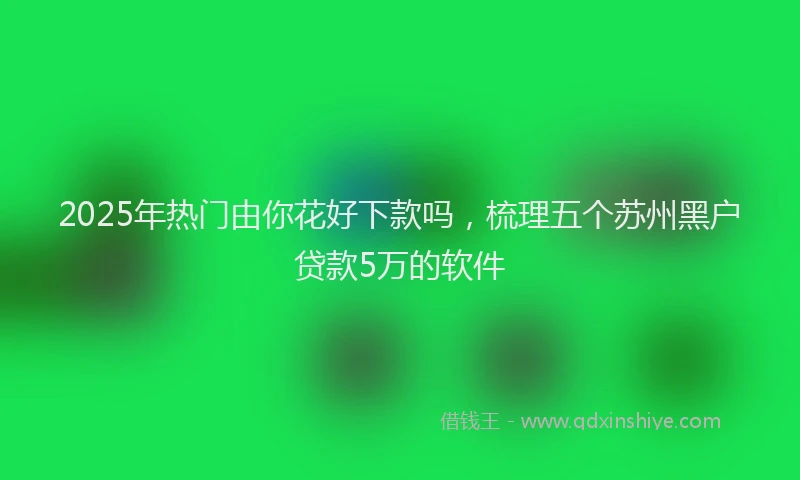 2025年热门由你花好下款吗，梳理五个苏州黑户贷款5万的软件