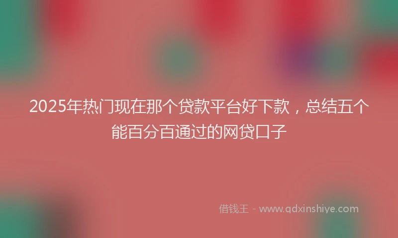 2025年热门现在那个贷款平台好下款，总结五个能百分百通过的网贷口子