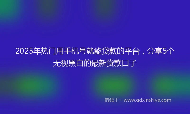 2025年热门用手机号就能贷款的平台,分享5个无视黑白的最新贷款口子
