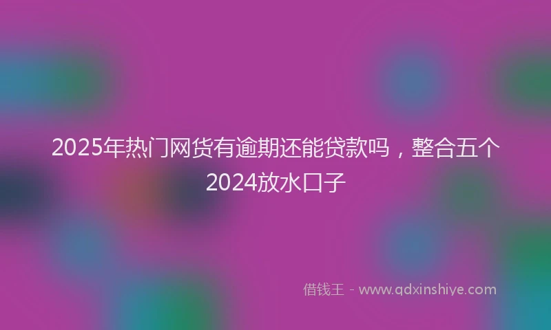 2025年热门网货有逾期还能贷款吗，整合五个2024放水口子