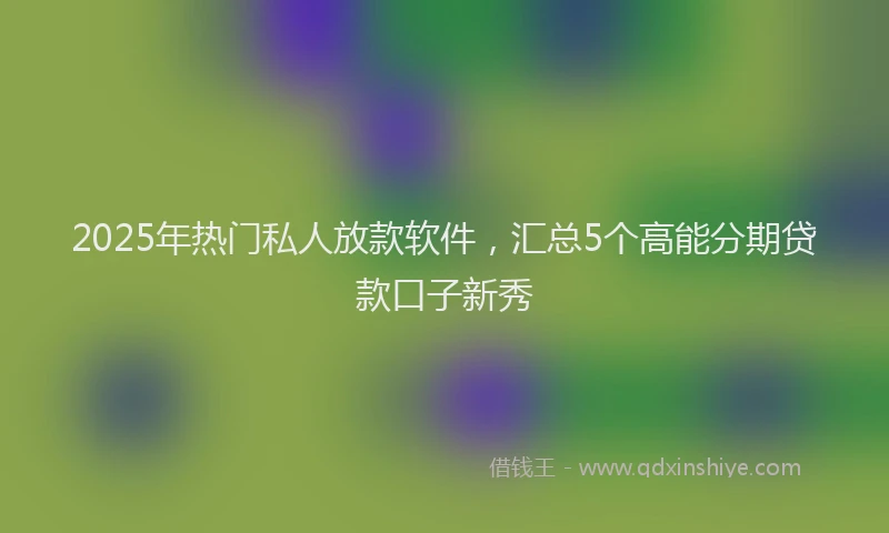 2025年热门私人放款软件,汇总5个高能分期贷款口子新秀