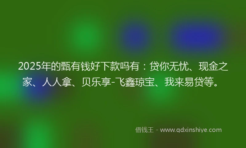 2025年的甄有钱好下款吗有：贷你无忧、现金之家、人人拿、贝乐享-飞鑫琼宝、我来易贷等。