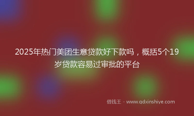 2025年热门美团生意贷款好下款吗，概括5个19岁贷款容易过审批的平台