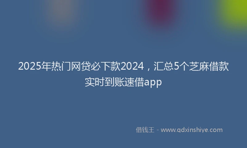 2025年热门网贷必下款2024，汇总5个芝麻借款实时到账速借app