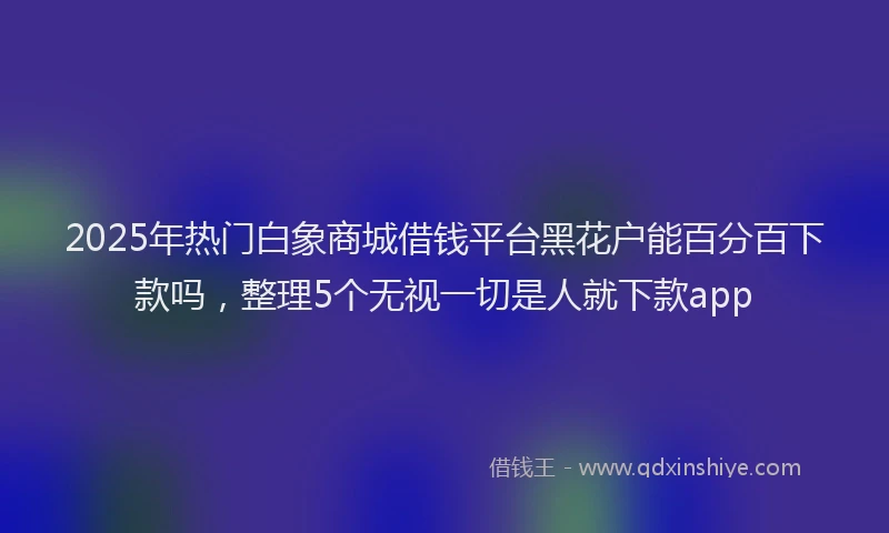 2025年热门白象商城借钱平台黑花户能百分百下款吗，整理5个无视一切是人就下款app
