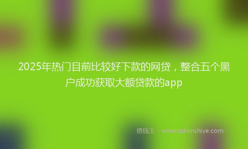 2025年热门目前比较好下款的网贷，整合五个黑户成功获取大额贷款的app