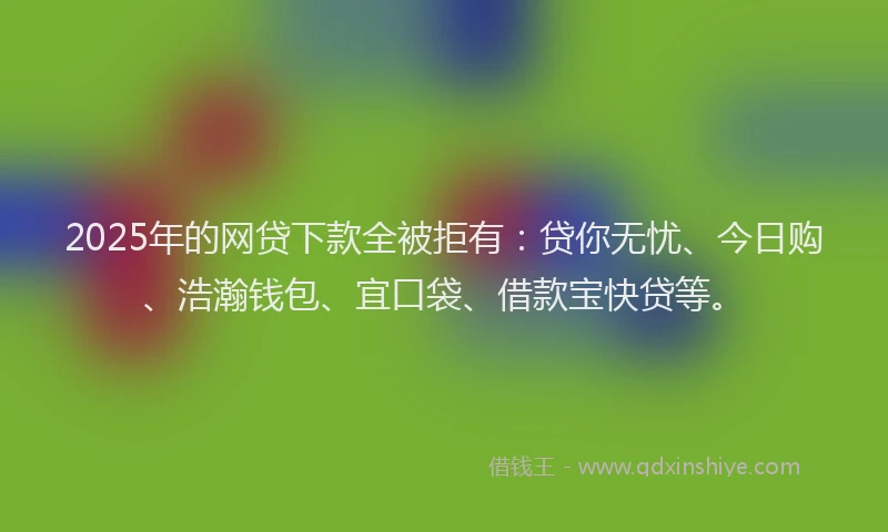 2025年的网贷下款全被拒有:贷你无忧、今日购、浩瀚钱包、宜口袋、借款宝快贷等。