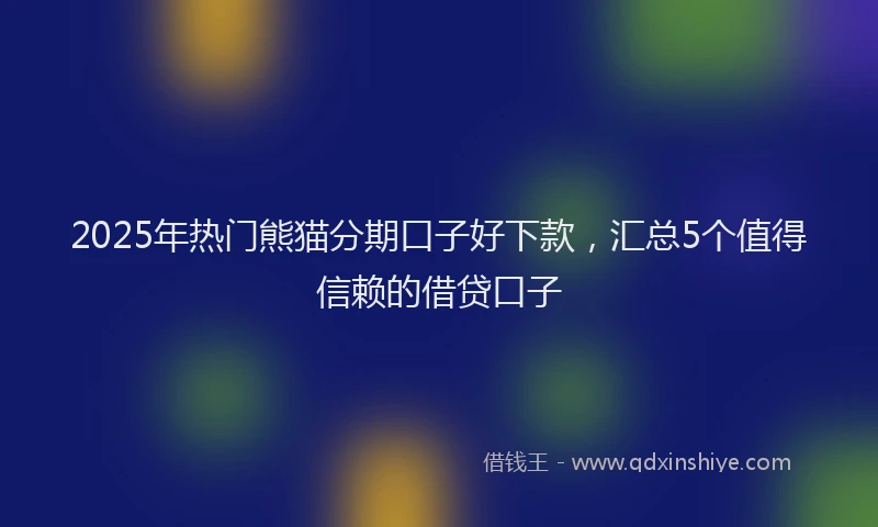 2025年热门熊猫分期口子好下款,汇总5个值得信赖的借贷口子
