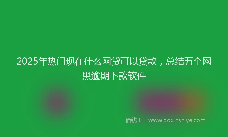 2025年热门现在什么网贷可以贷款，总结五个网黑逾期下款软件