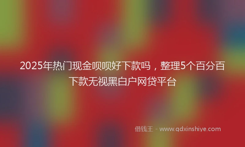 2025年热门现金呗呗好下款吗,整理5个百分百下款无视黑白户网贷平台