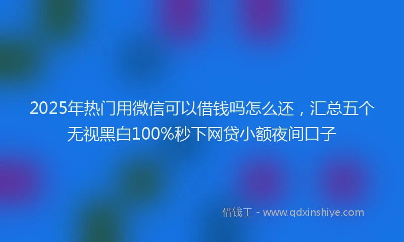 2025年热门用微信可以借钱吗怎么还，汇总五个无视黑白100%秒下网贷小额夜间口子
