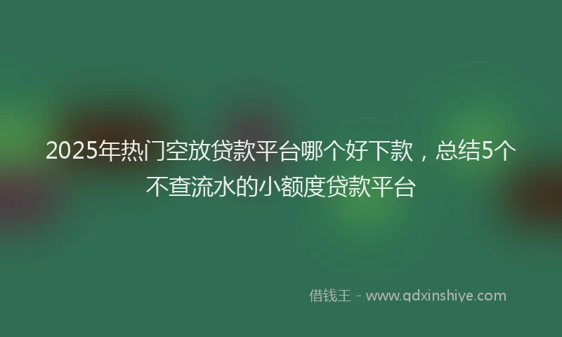 2025年热门空放贷款平台哪个好下款，总结5个不查流水的小额度贷款平台