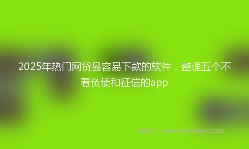 2025年热门网贷最容易下款的软件，整理五个不看负债和征信的app