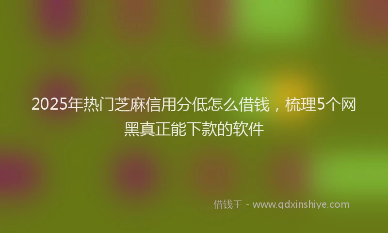 2025年热门芝麻信用分低怎么借钱，梳理5个网黑真正能下款的软件