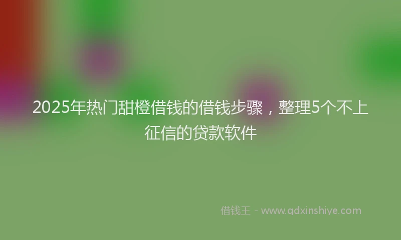 2025年热门甜橙借钱的借钱步骤，整理5个不上征信的贷款软件