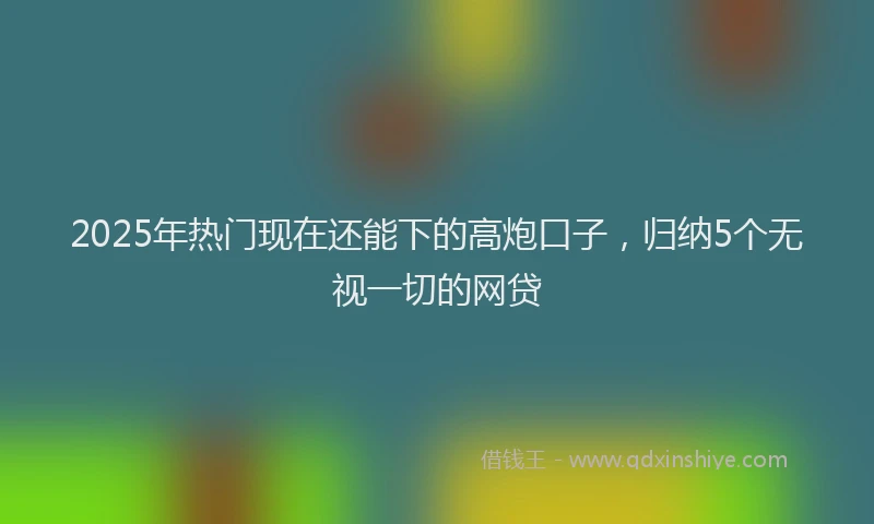 2025年热门现在还能下的高炮口子，归纳5个无视一切的网贷