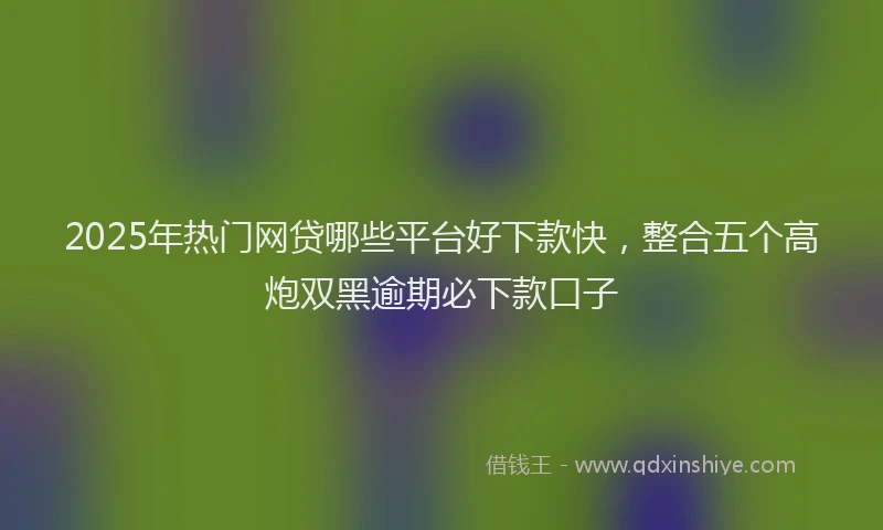 2025年热门网贷哪些平台好下款快,整合五个高炮双黑逾期必下款口子