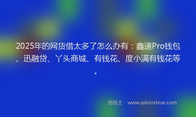 2025年的网货借太多了怎么办有：鑫速Pro钱包、迅融贷、丫头商城、有钱花、度小满有钱花等。