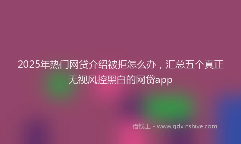 2025年热门网贷介绍被拒怎么办，汇总五个真正无视风控黑白的网贷app