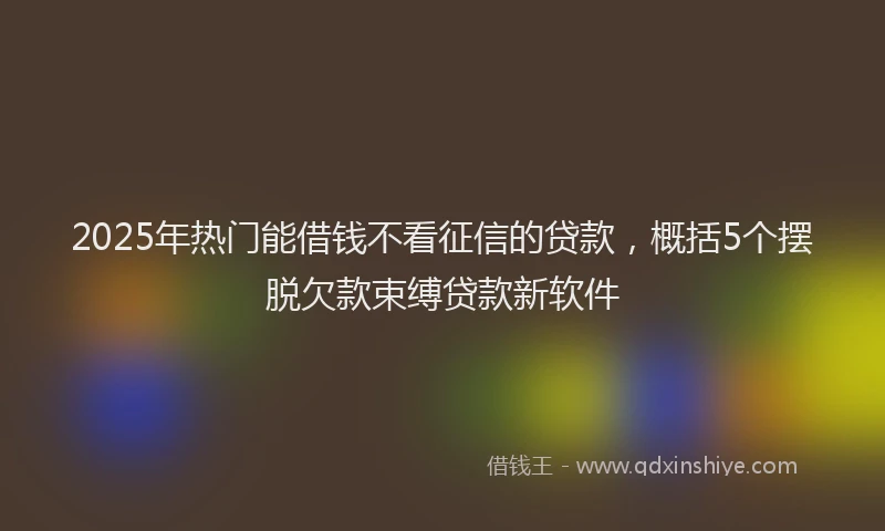 2025年热门能借钱不看征信的贷款，概括5个摆脱欠款束缚贷款新软件